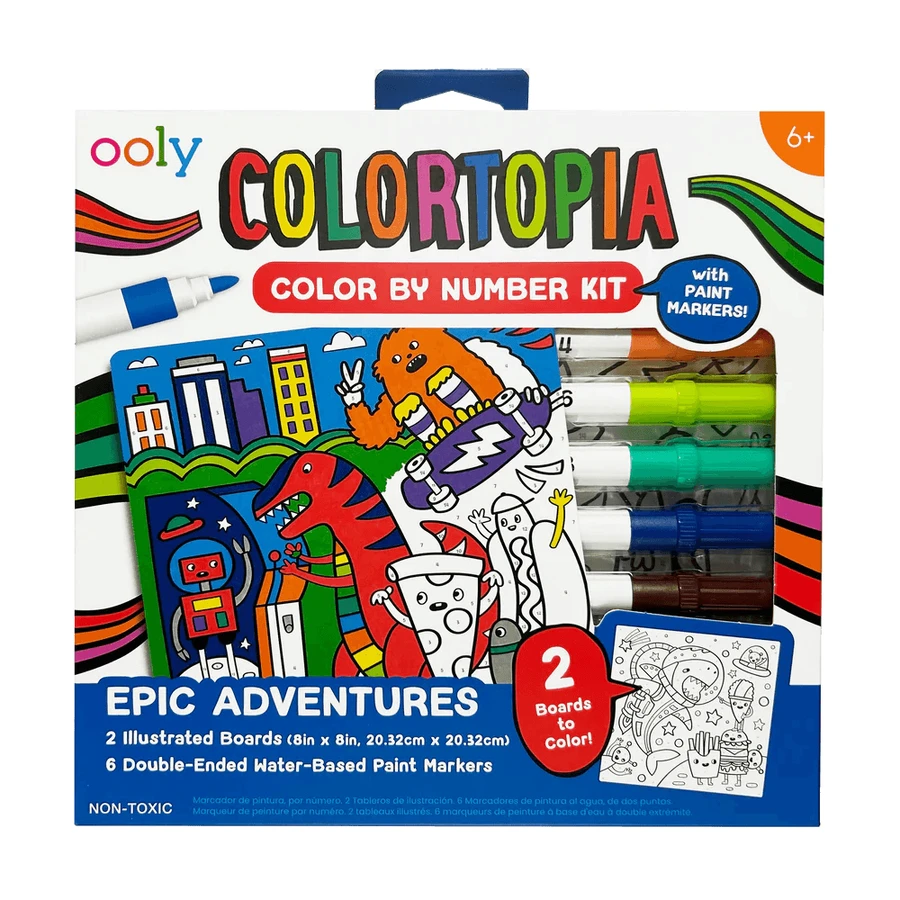 Set de pintura creativa Colortopia con rotuladores - Aventuras épicas (Set de 6 colores dobles)