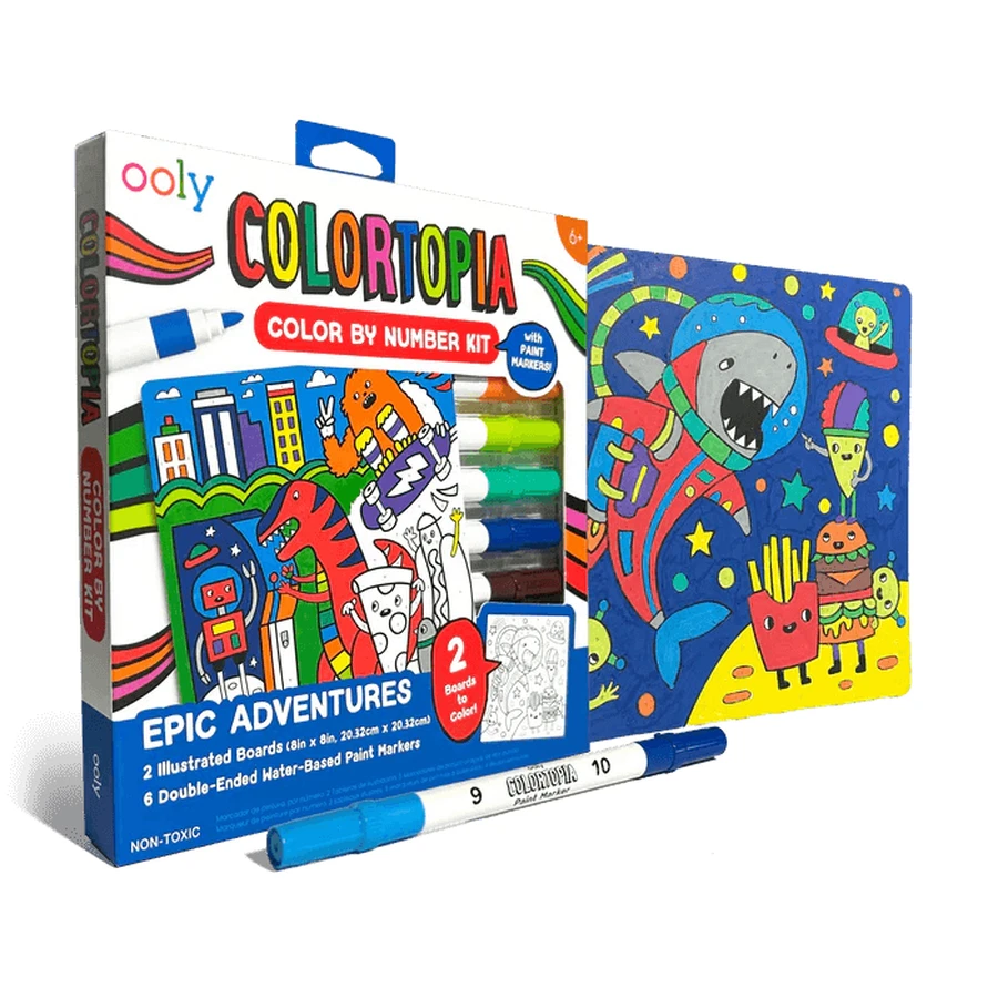 Set de pintura creativa Colortopia con rotuladores - Aventuras épicas (Set de 6 colores dobles)