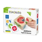 Wooden logic blocks, with pattern, 4 pieces