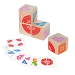 Wooden logic blocks, with pattern, 4 pieces