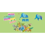 Stick'N'Play creative game with 3D scenes and repositionable stickers - Safari Animals