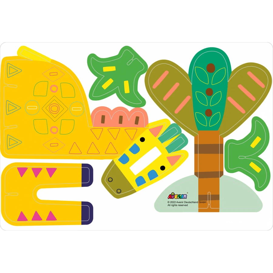 Stick'N'Play creative game with 3D scenes and repositionable stickers - Safari Animals