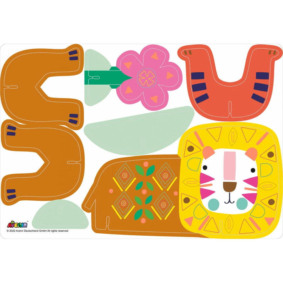 Stick'N'Play creative game with 3D scenes and repositionable stickers - Safari Animals