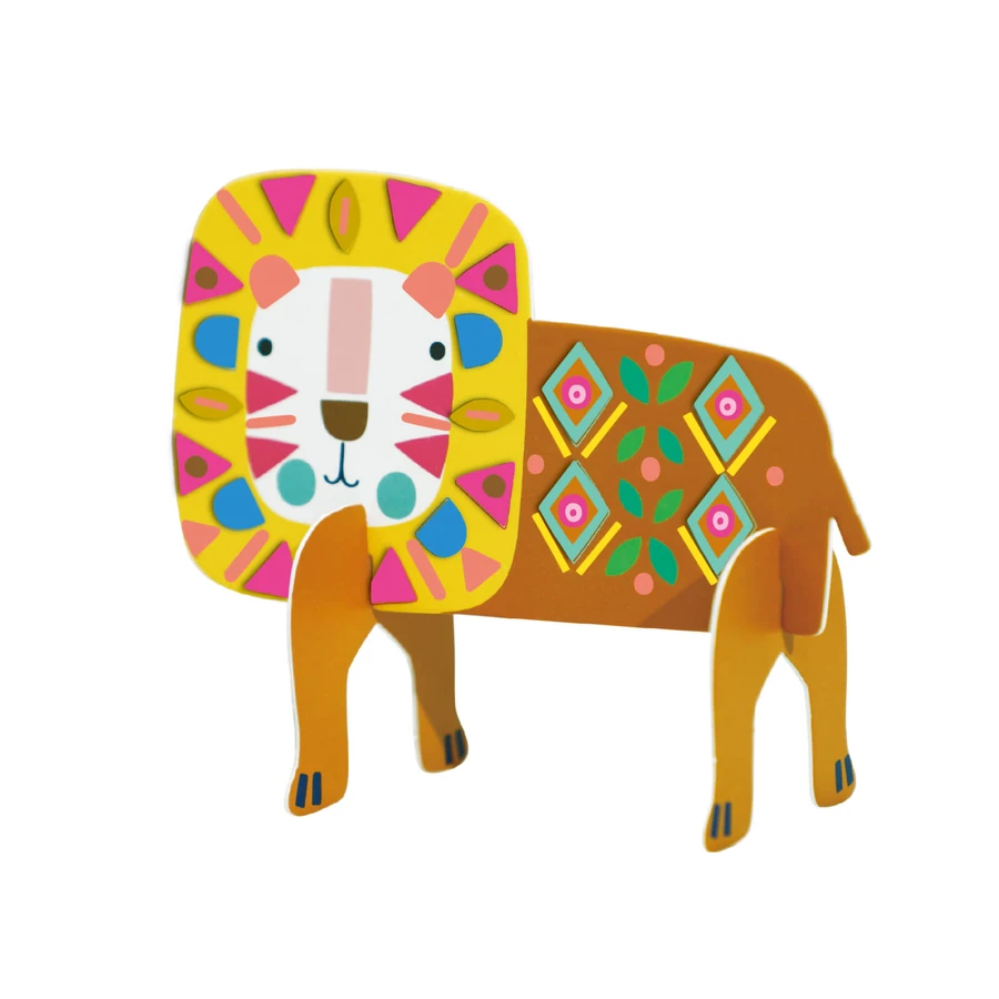 Stick'N'Play creative game with 3D scenes and repositionable stickers - Safari Animals