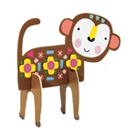 Stick'N'Play creative game with 3D scenes and repositionable stickers - Safari Animals