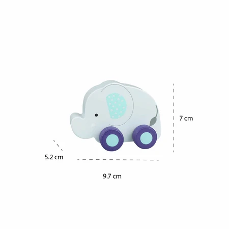 Elephant - wooden toy with wheels, Orange Tree Toys