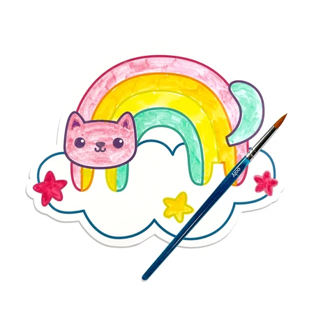 Kit aquarelle - Facile à peindre - Arc-en-ciel, Playful Painters