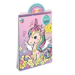 Libro para colorear con pegatinas y purpurina, motivo unicornio, A4, 16 páginas