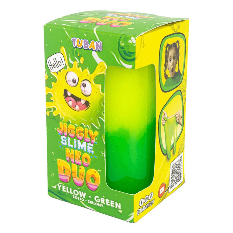 Kit d'expérimentation JIGGLY SLIME NEO DUO, JAUNE-VERTE