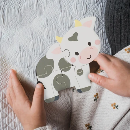 Puzzle de madera de vaca, Orange Tree Toys