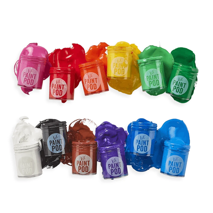 Aquarelles lavables Lil' Paint, 12 couleurs et pinceau inclus