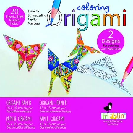 Origami Coloriage papillons, Fridolin