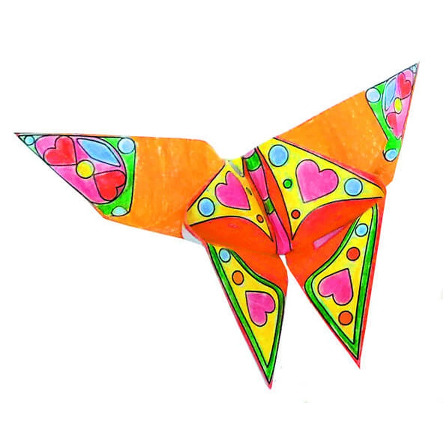 Origami Coloriage papillons, Fridolin