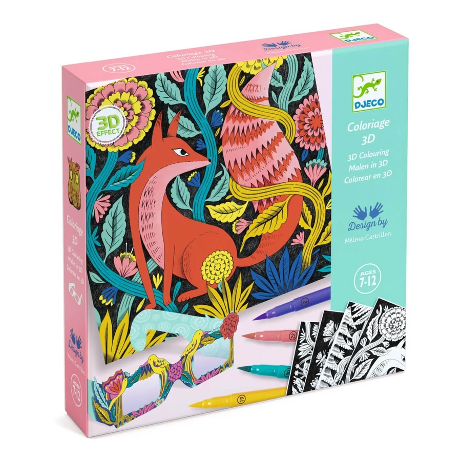 Djeco 3D coloring workshop, Fantasy in the forest