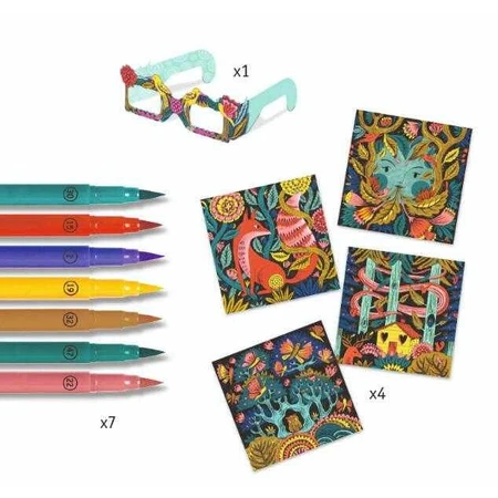 Djeco 3D coloring workshop, Fantasy in the forest