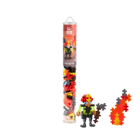 Juego de construcción Plus-Plus, tubo de 100 piezas, Bombero