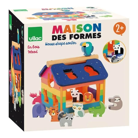 Maison arc-en-ciel en bois - 10 formes d'animaux - Vilac