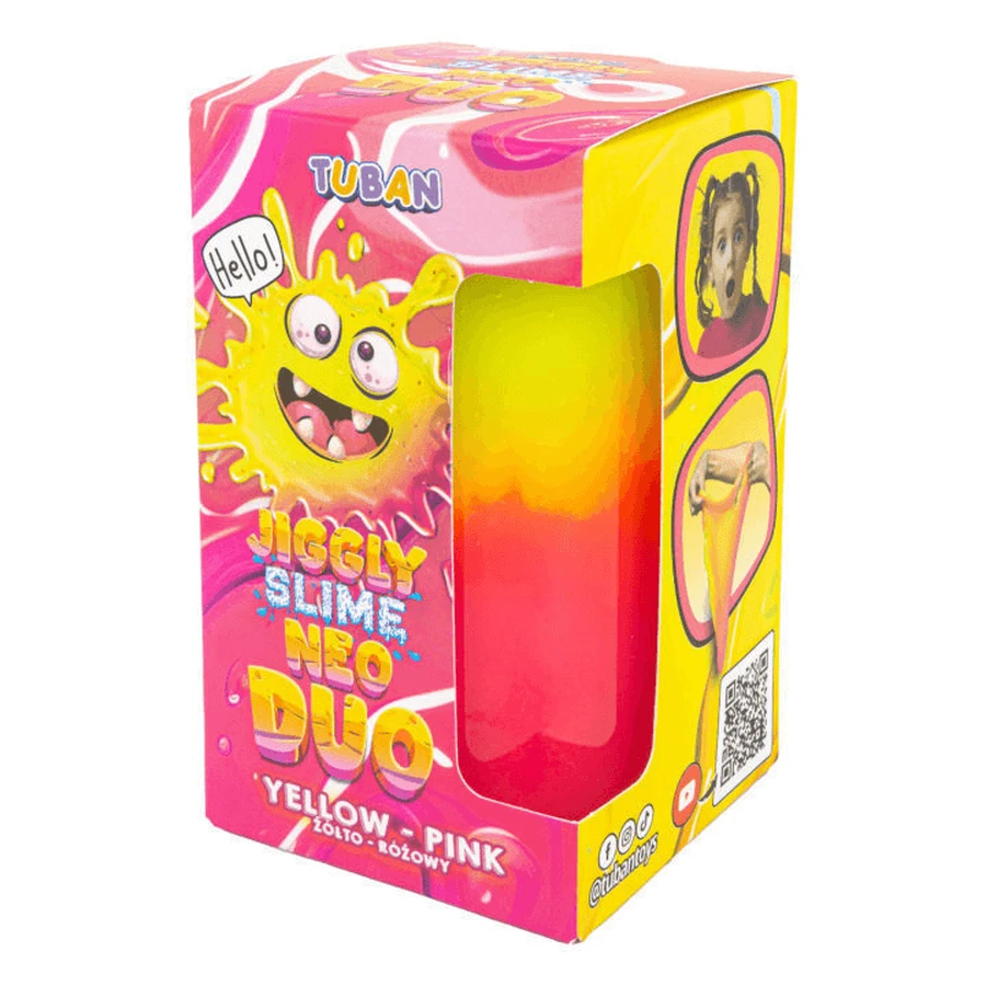 DIY experimenten set JIGGLY SLIME NEO DUO, GEEL-ROOD