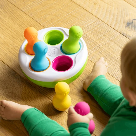 Spinny Pins - Bolos móviles - Emparejar, combinar y destreza para el bebé