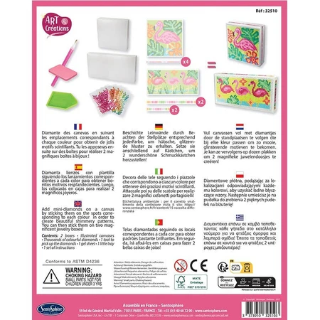 Boîtes créatives avec diamants / strass - Flamingo - Sentosphere