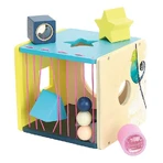 Wooden shape sorting box - Sound cubes - Vilac
