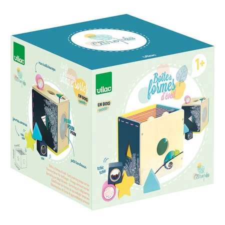 Wooden shape sorting box - Sound cubes - Vilac