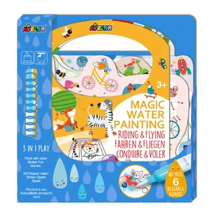Tragbares Wasser-Malbuch, Aufkleber und Spiele - Reiten & Fliegen