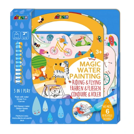Tragbares Wasser-Malbuch, Aufkleber und Spiele - Reiten & Fliegen