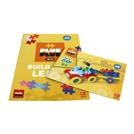 Educatieve bouwset Plus-Plus, 200 grote stukken, mix, met wielen en bodemplaten