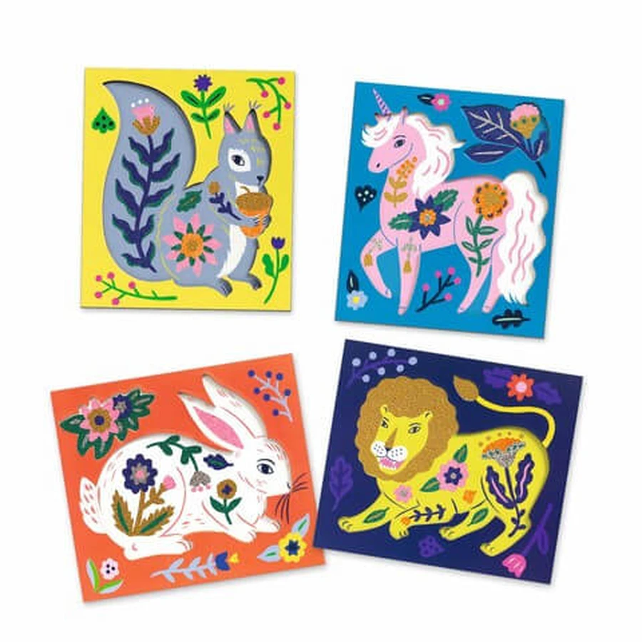 Set creativo con cuentas, animales y flores