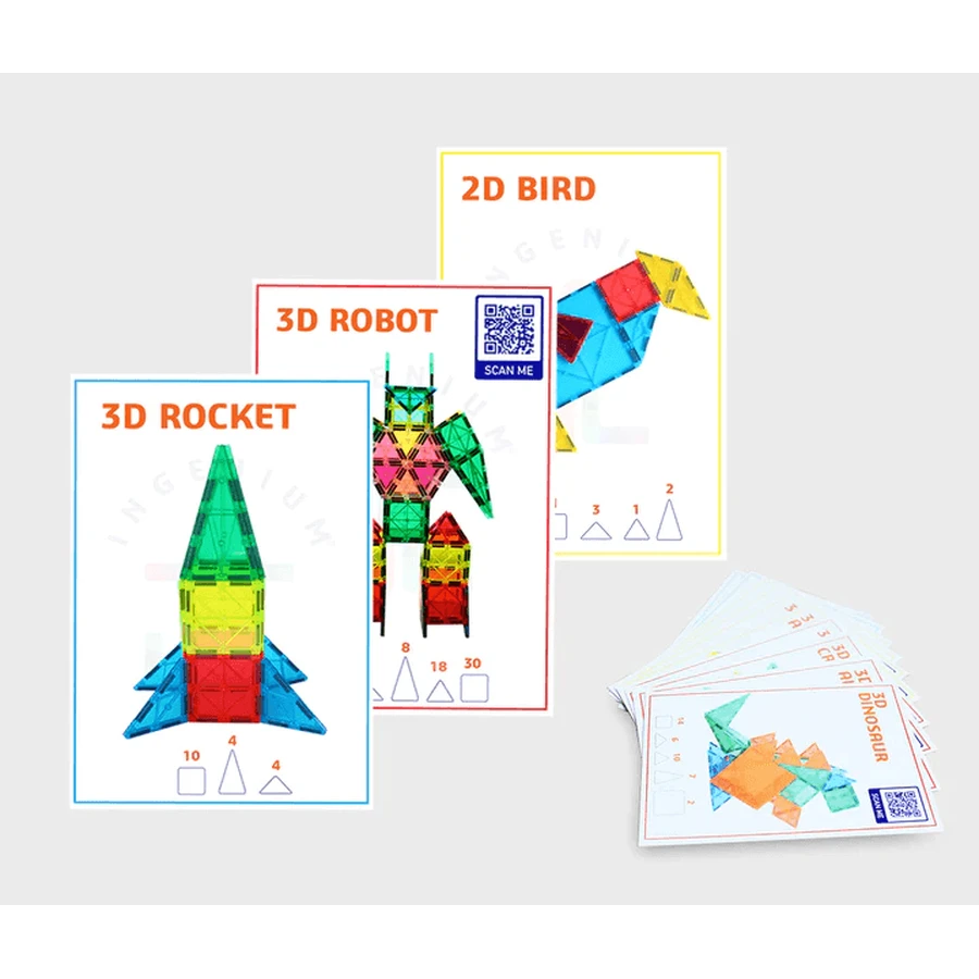 Set met uitdagingskaarten voor magnetische bouwsets