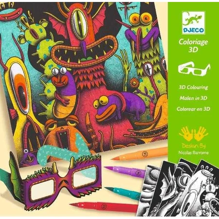 Djeco 3D taller para colorear, Monstruos lindos