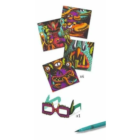 Djeco 3D taller para colorear, Monstruos lindos