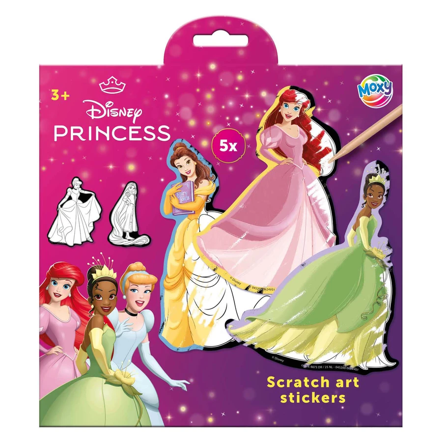 Creative Scratch Creative Set, Pegatinas Mágicas Princesas Disney