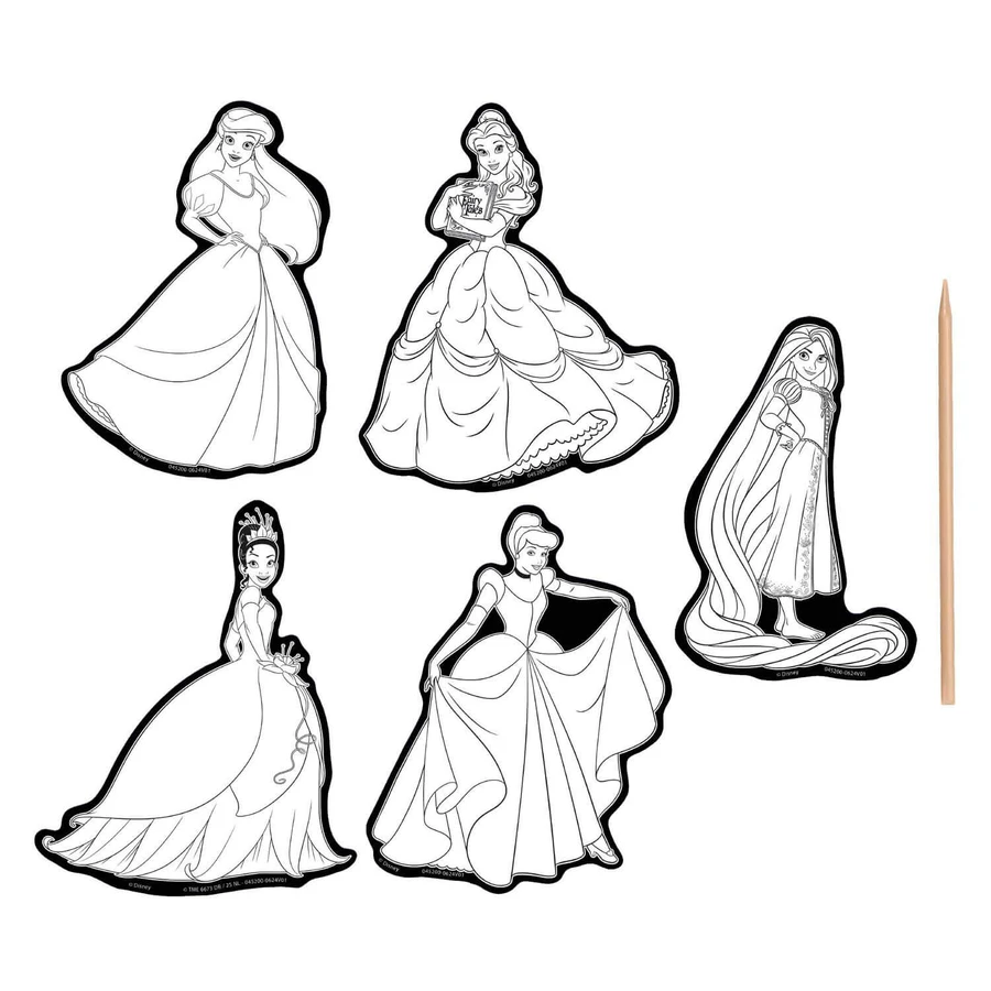 Creative Scratch Creative Set, Pegatinas Mágicas Princesas Disney