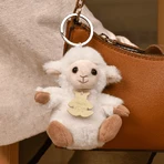 Portachiavi in morbido peluche, 12 cm, beige chiaro Mielusel