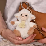 Portachiavi in morbido peluche, 12 cm, beige chiaro Mielusel