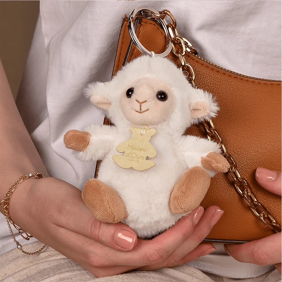 Portachiavi in morbido peluche, 12 cm, beige chiaro Mielusel