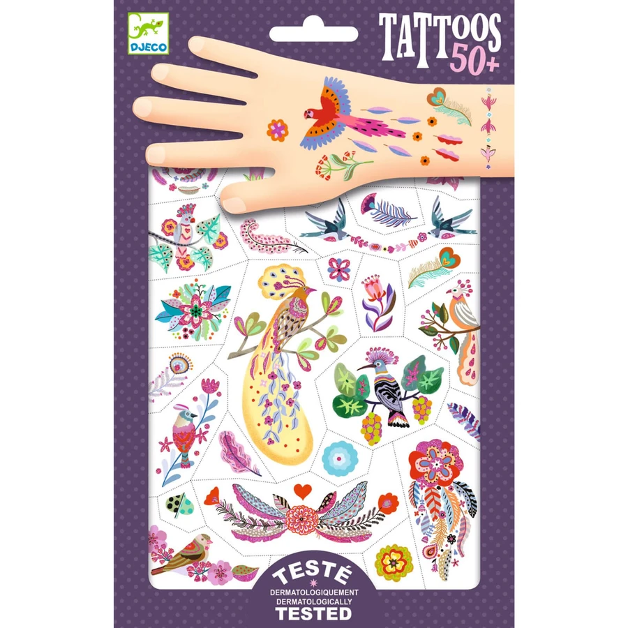 Tatuaje Djeco Pasari multicolor