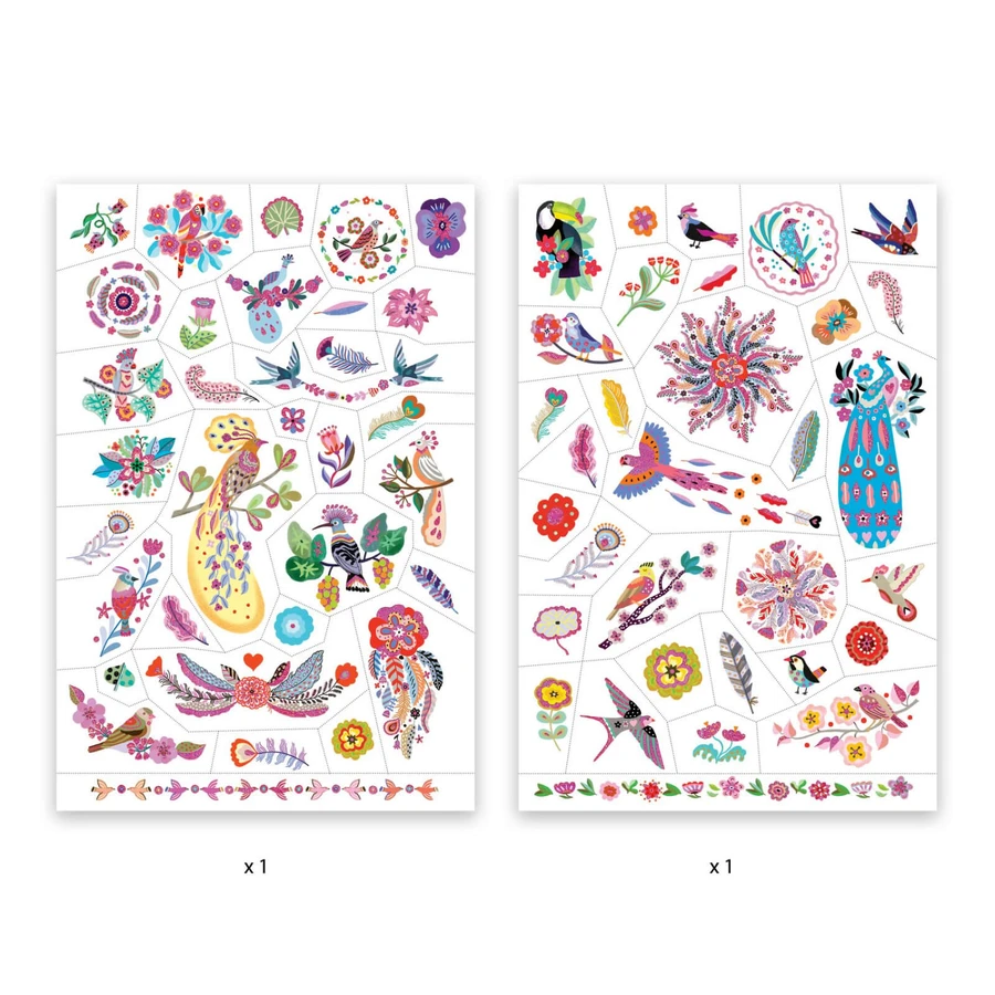 Tatuaje Djeco Pasari multicolor