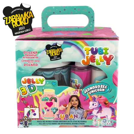 SET JELLY TUBES (modelleergel) met 6 kleuren en klein aquarium - UNICORN