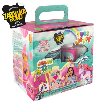 SET JELLY TUBES (modelleergel) met 6 kleuren en klein aquarium - UNICORN