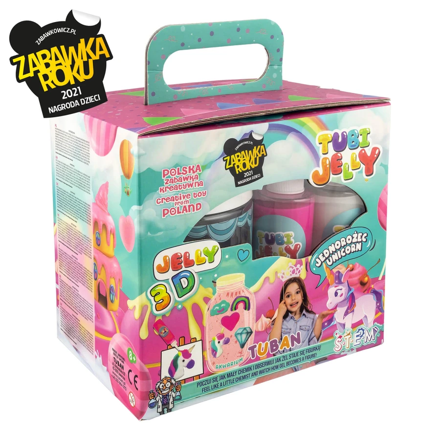 SET JELLY TUBES (modelleergel) met 6 kleuren en klein aquarium - UNICORN