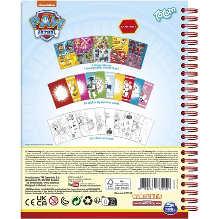 Set creativo con pegatinas, números adhesivos, Paw Patrol