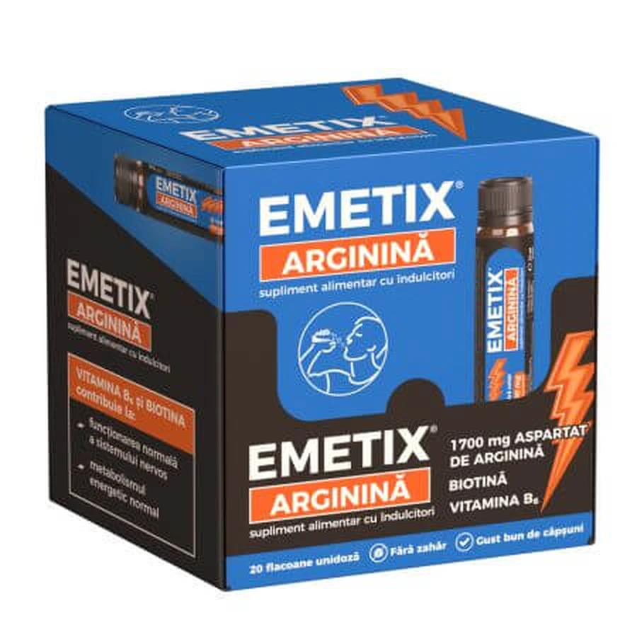 Emetix Arginine, 20 single-dose vials x 25 ml, Fiterman Pharma