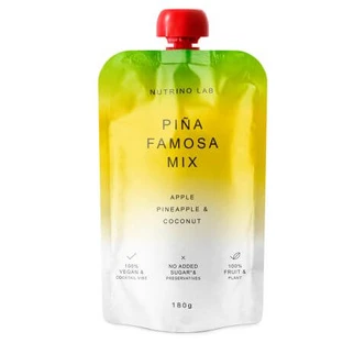 Pasteurized puree with apple, pineapple and coconut Pina Famosa Mix, 180 g, Nutrino Lab