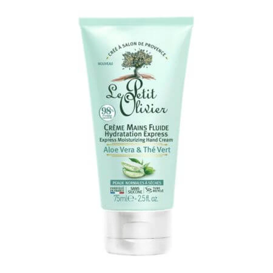 Hydraterende handcrème met aloë en groene thee, 75 ml, Le Petit Olivier
