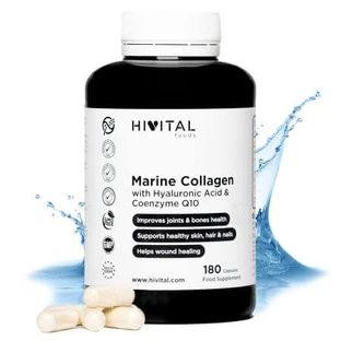 Meereskollagen mit Hyaluronsäure und Coenzym Q10, 180 Kapseln, Hivital