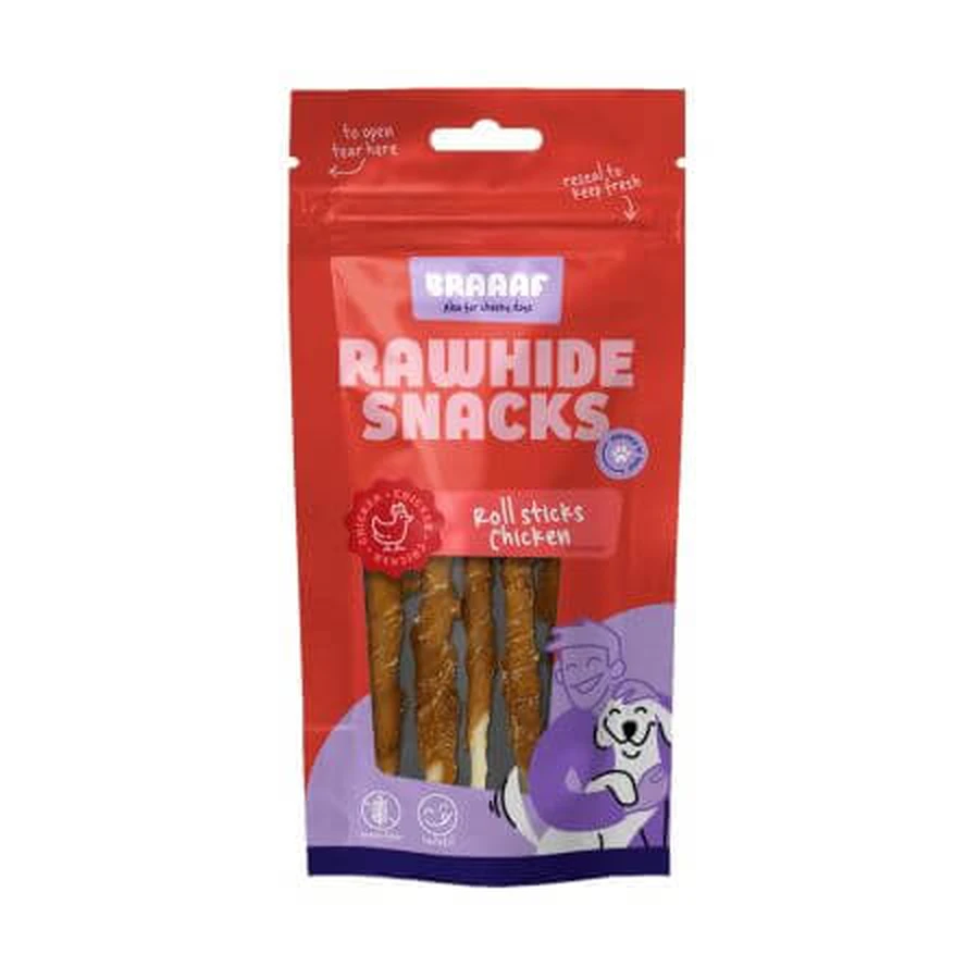 Dog Treats Roll Sticks Chicken, 80 g, Braaaf