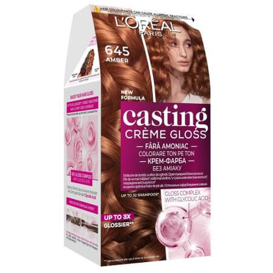 Coloration sans ammoniaque Casting Creme Gloss Casting Creme Gloss 645 Amber Amber, 180 ml, Loreal